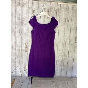 Diane Von Furstenberg Purple Bodycon Dress Size 10 Wool Blend Women